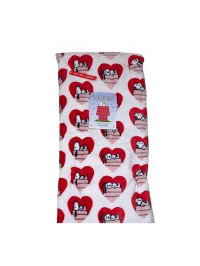 Peanuts Snoopy Heart Pattern Pet Plush Throw Blanket Extra Long 60x70 Berkshire